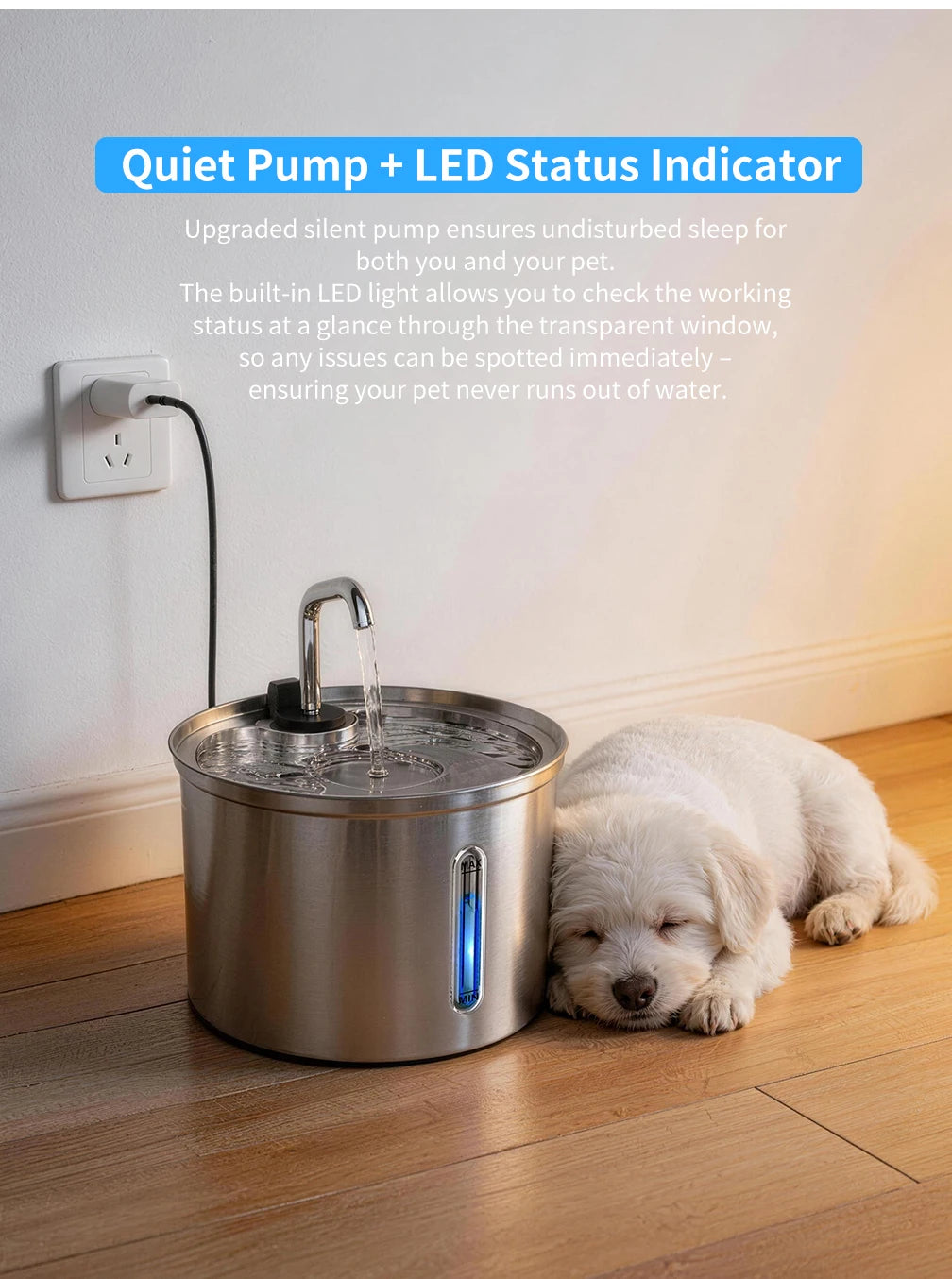 Stainless Steel Automatic Pet Drinking Fountain Smart Water Dispenser for Cats And Dogs Pet Water Supply