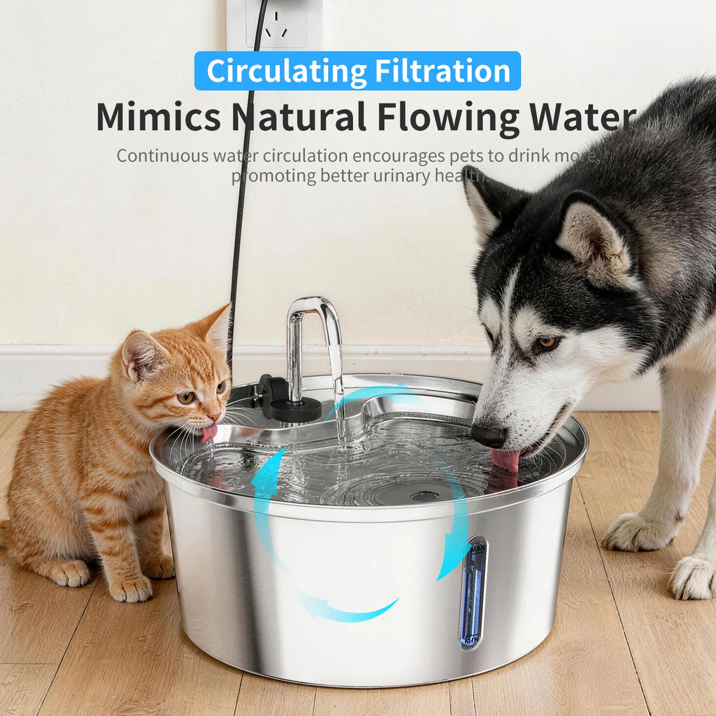 Stainless Steel Automatic Pet Drinking Fountain Smart Water Dispenser for Cats And Dogs Pet Water Supply