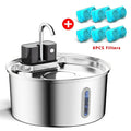 3.2L Wireless Stainless Steel Cat Water Fountain With 4000mAh Battery & Sensor Automatic Filtration Pet Water Drinker Dispenser