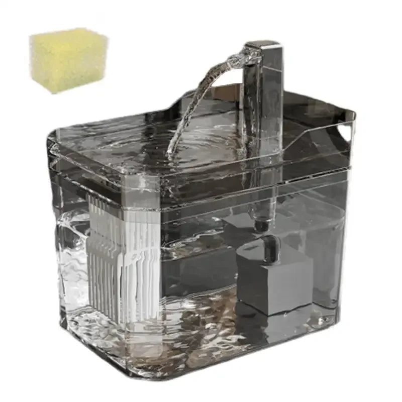Cat Water Fountain with Auto Filter Transparent Anti-Dry Burning Recirculating Dispenser Includes Pump for Cats - Pets N Puppies