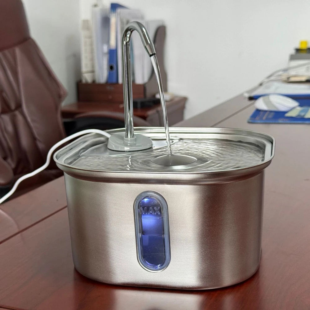 Automatic Cat Water Fountain Stainless Steel Pet Fountain Dog Water Dispenser With USB Electric Ultra-Quiet Pump Cat Supplies