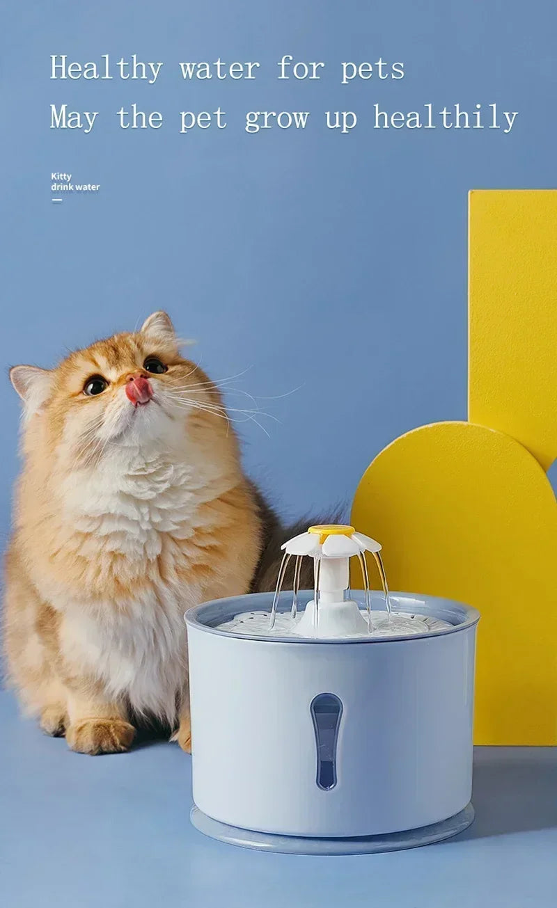 Cat Automatic Water Fountain Built-in Activated Carbon 2.4L Water Dispenser Silent Drinking USB Charge Electric Pet Feeder Bowl