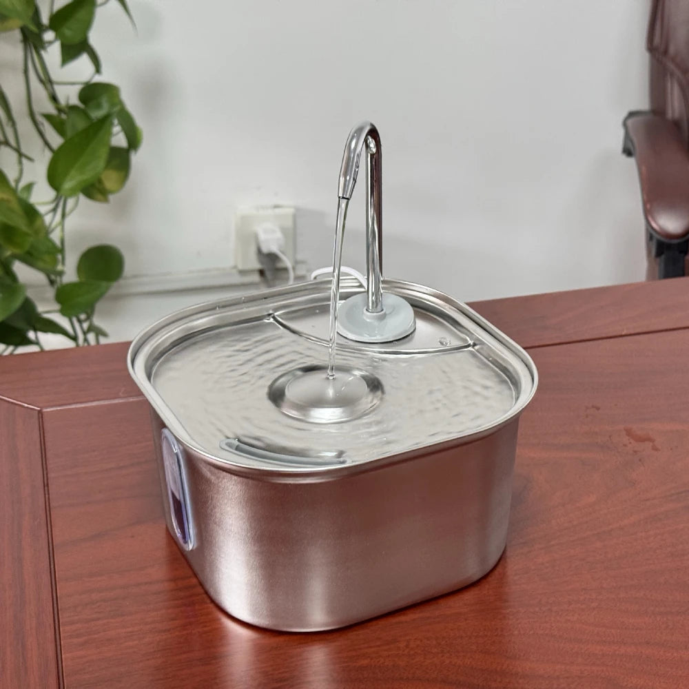 Automatic Cat Water Fountain Stainless Steel Pet Fountain Dog Water Dispenser With USB Electric Ultra-Quiet Pump Cat Supplies