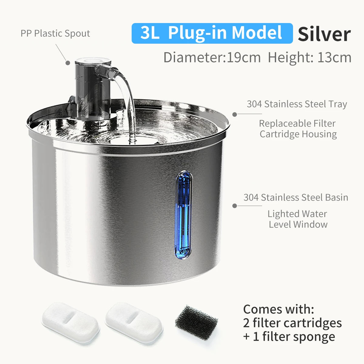 Stainless Steel Automatic Pet Drinking Fountain Smart Water Dispenser for Cats And Dogs Pet Water Supply - Pets N Puppies