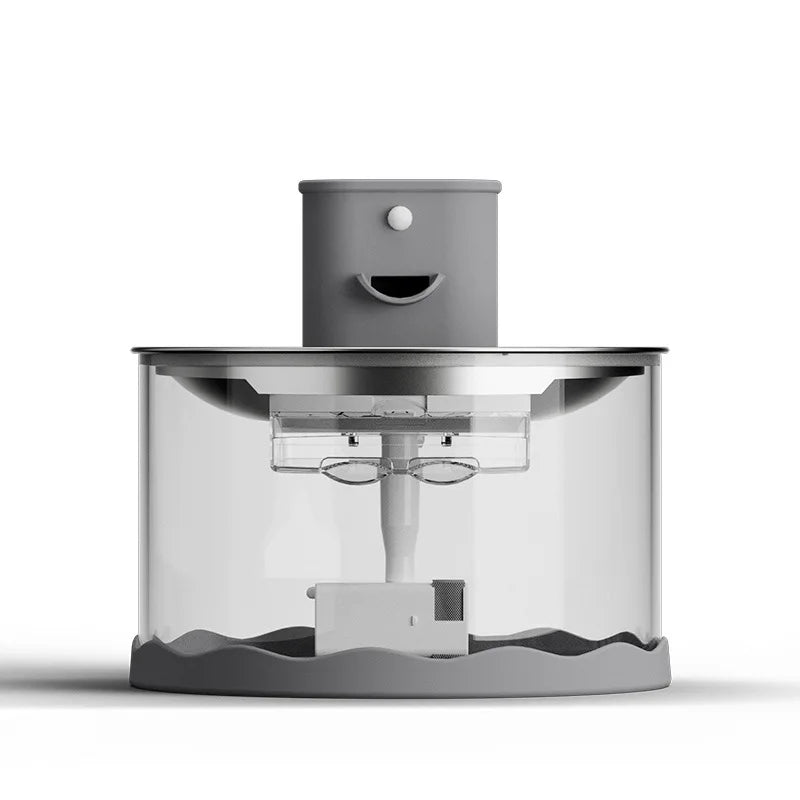 Modern Stainless Steel Cat Water Fountain Wireless Super Mute Pet Drinking Water Feeder Automatic Battery Powered Solid Pattern