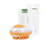Soft silicone pet grooming brush detail
