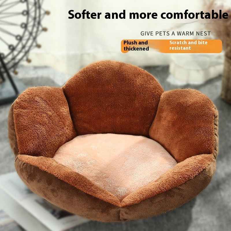 Paw-Shaped Cozy Pet Bed for Cats & Small Dogs