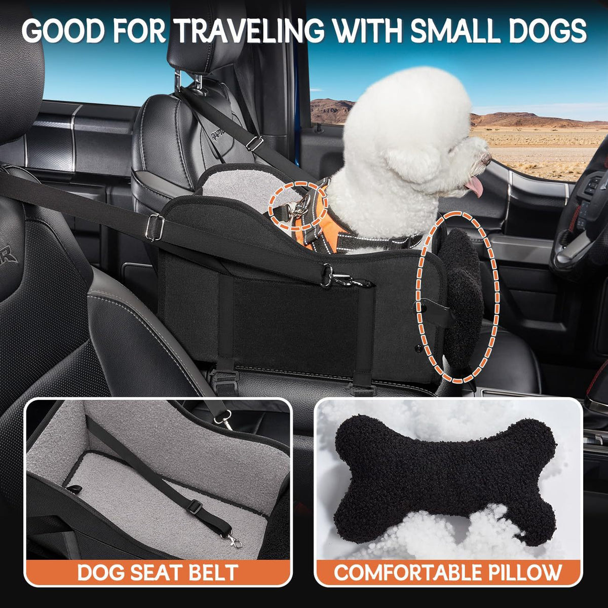 Center console dog seat detail