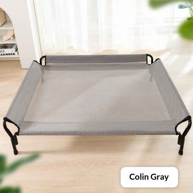 Striped camping dog bed additional product angle