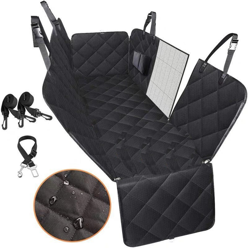 Dog Car Seat Cover View Mesh Pet Carrier Hammock Safety Protector Car Rear Back Seat Mat With Zipper And Pocket For Travel - Pets N Puppies