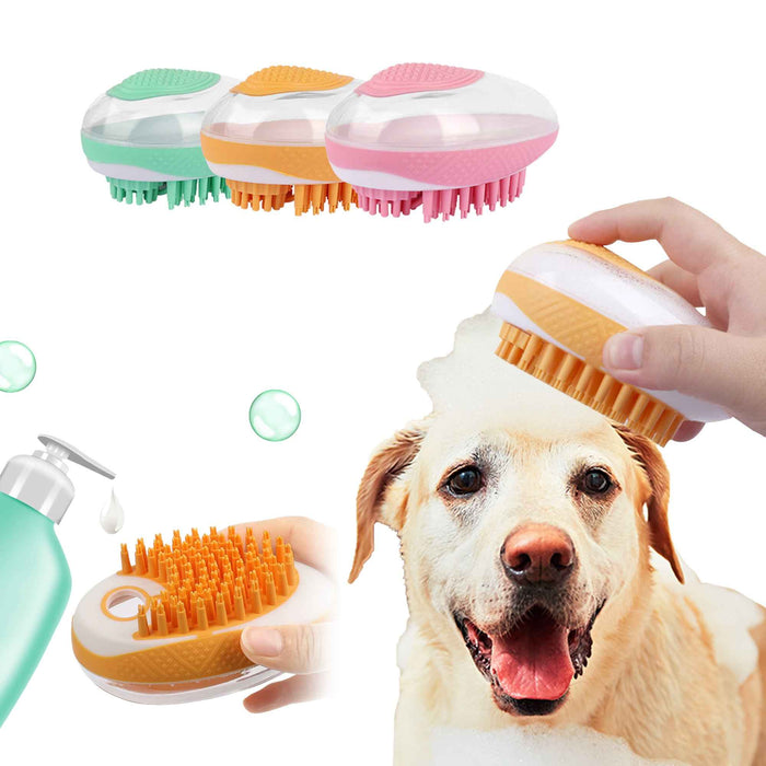 2-in-1 silicone bath and massage brush for dogs and cats