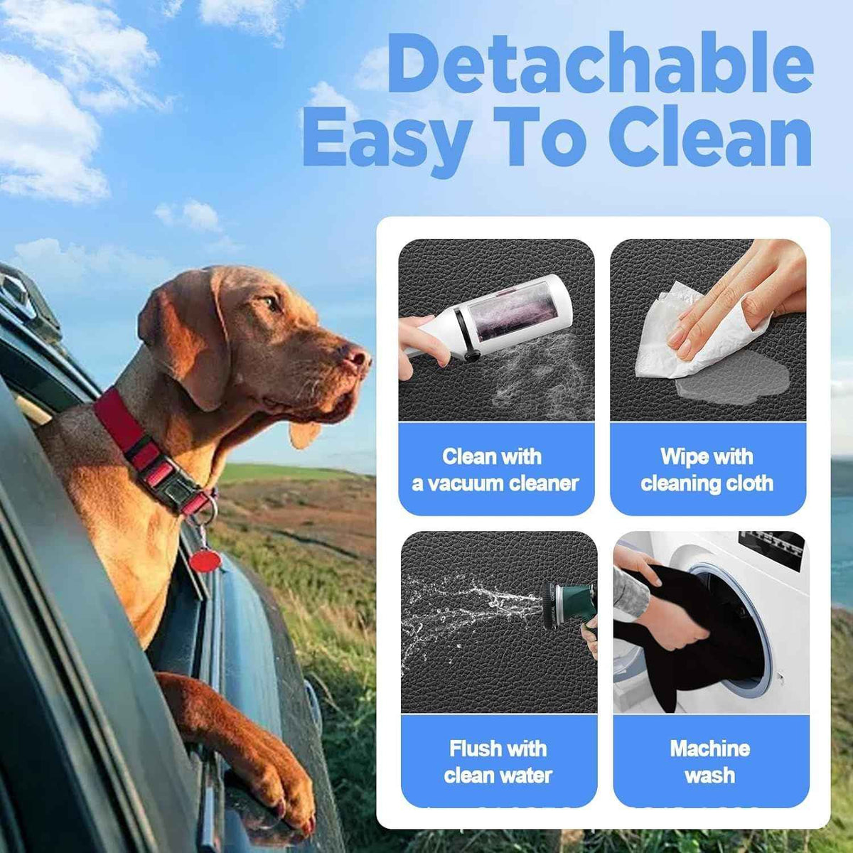 Hard-bottom dog car hammock platform detail